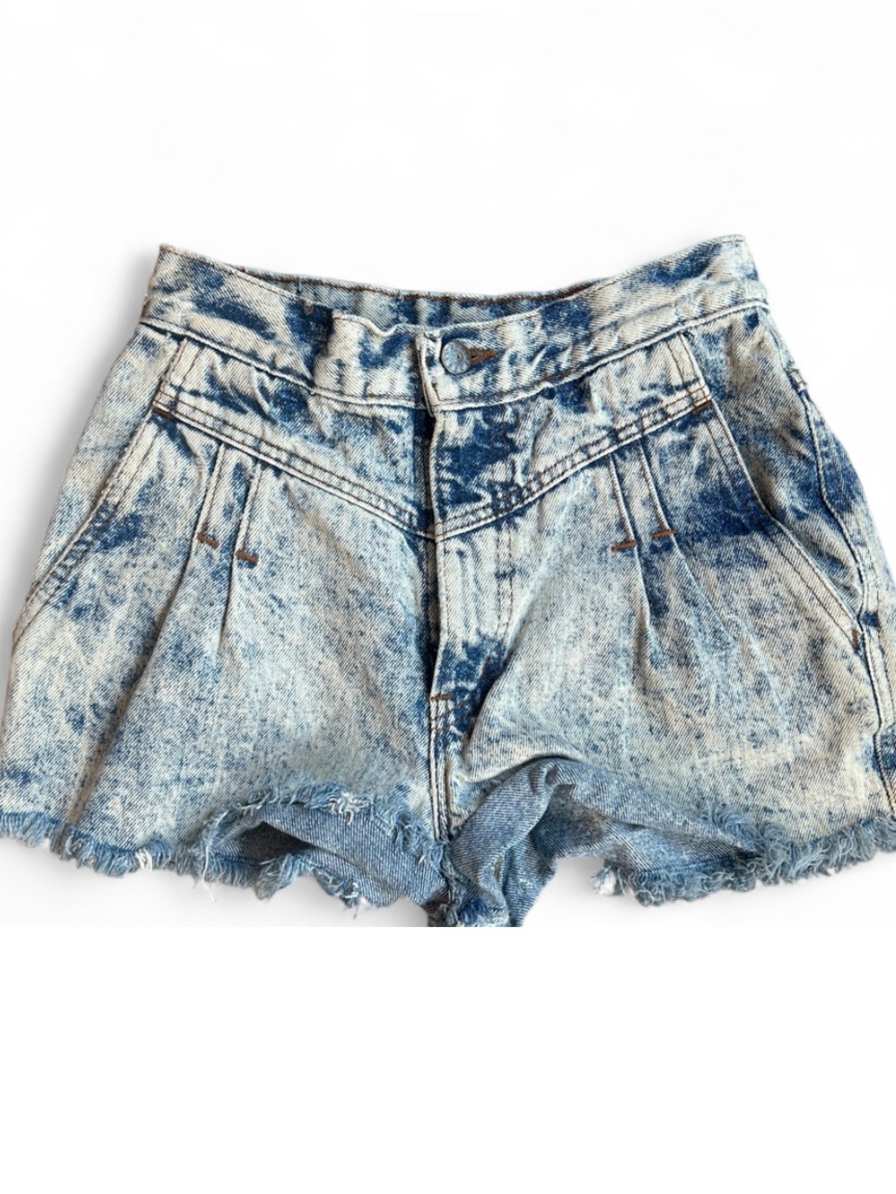 Sunset Blues Vintage Acid Wash Denim High-Waist Shorts Made in USA | Size 24